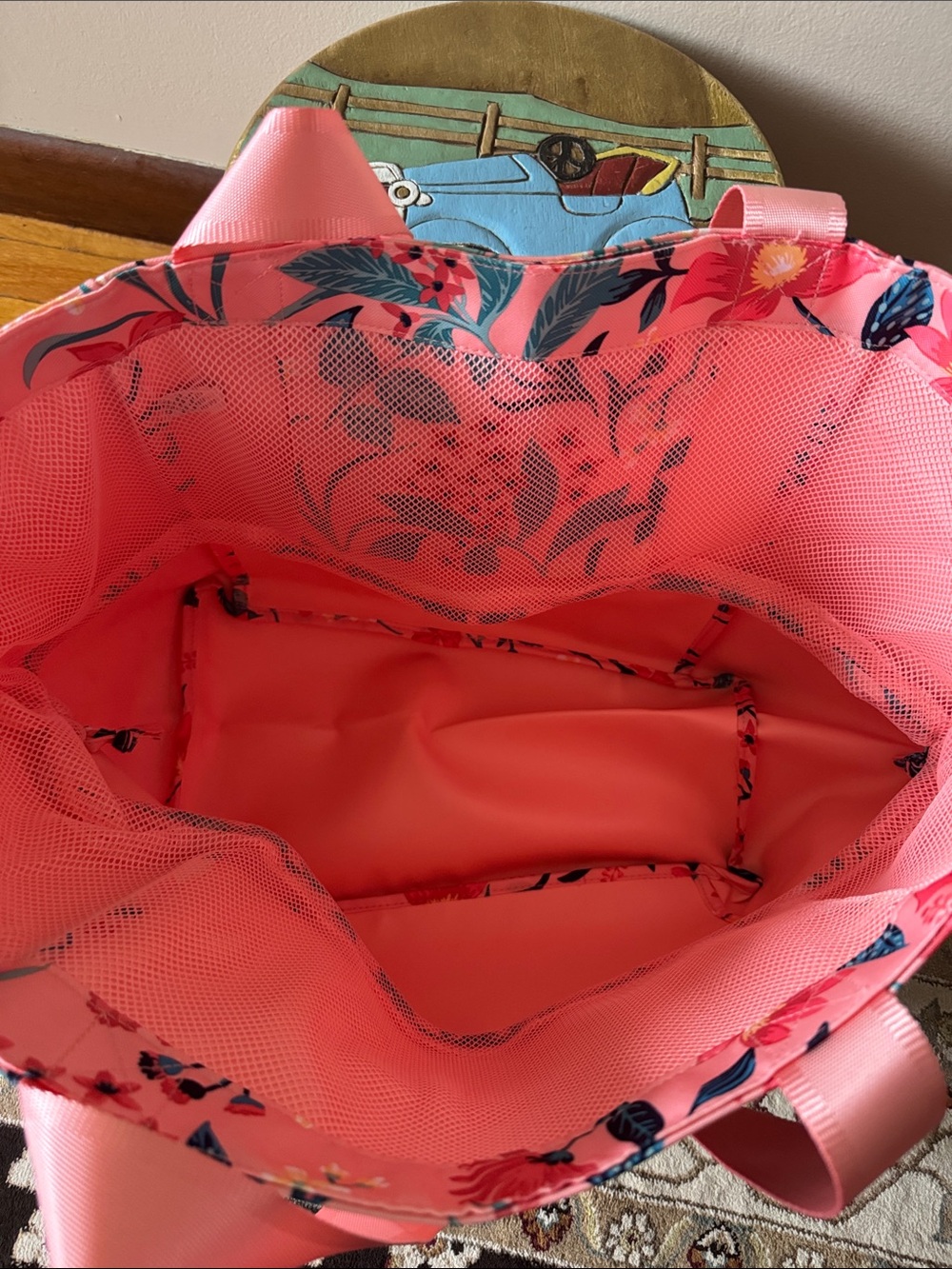 Vera Bradley ReActive
Drawstring Family Tote in the Paradise Bright Coral - Picture 3 of 11